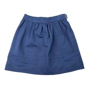 Madewell Womens Skirt Short Pleated Navy Blue Size Zip Snap‎ Size 2